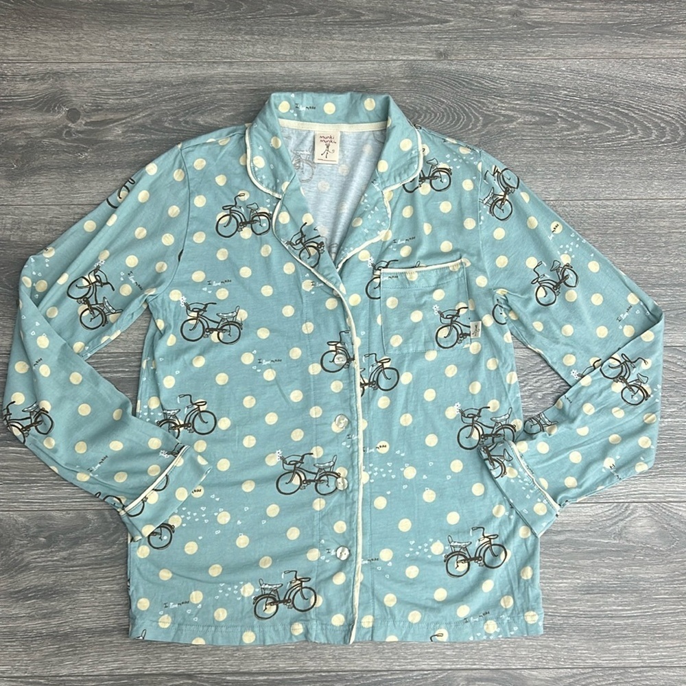 Munki Munki I love my bike pajama top
